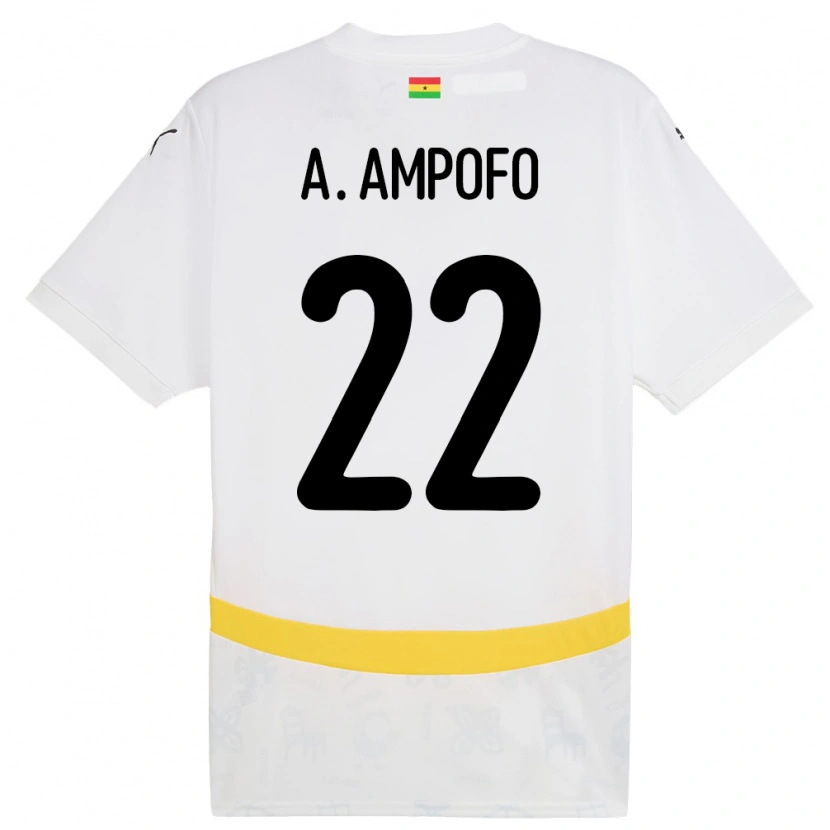 Danxen Kvinnor Ghana Eugene Amankwah Ampofo #22 Vit Hemmatröja Matchtröjor 24-26 Tröjor T-Tröja
