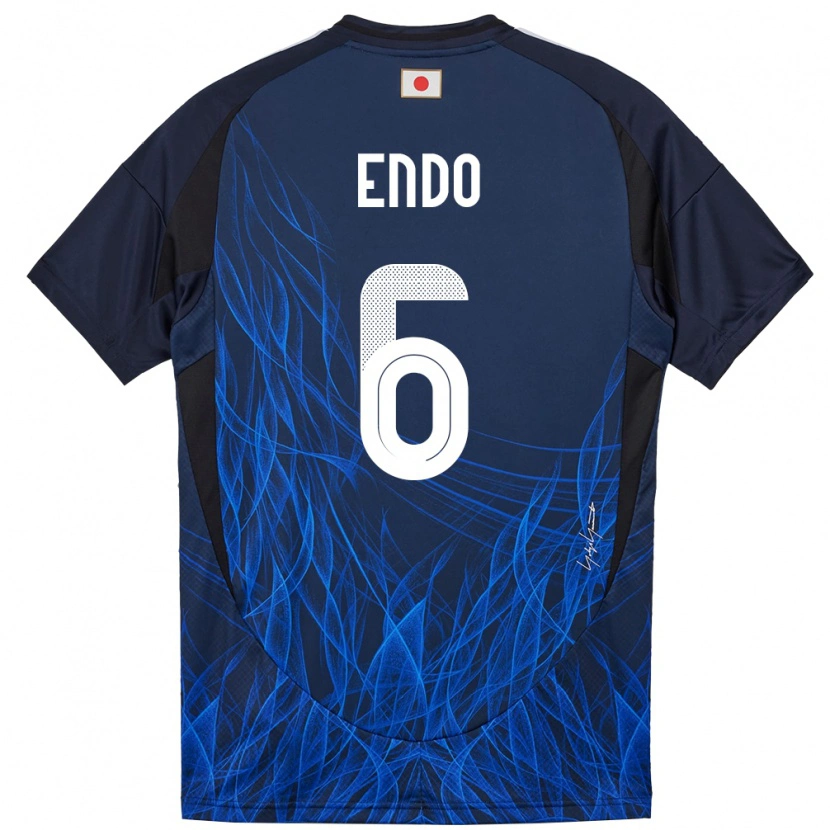 Danxen Kvinnor Japan Wataru Endo #6 Mörkblå Hemmatröja Matchtröjor 24-26 Tröjor T-Tröja