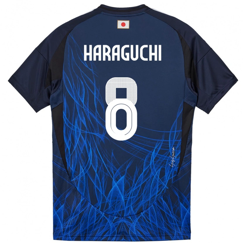 Danxen Kvinnor Japan Genki Haraguchi #8 Mörkblå Hemmatröja Matchtröjor 24-26 Tröjor T-Tröja