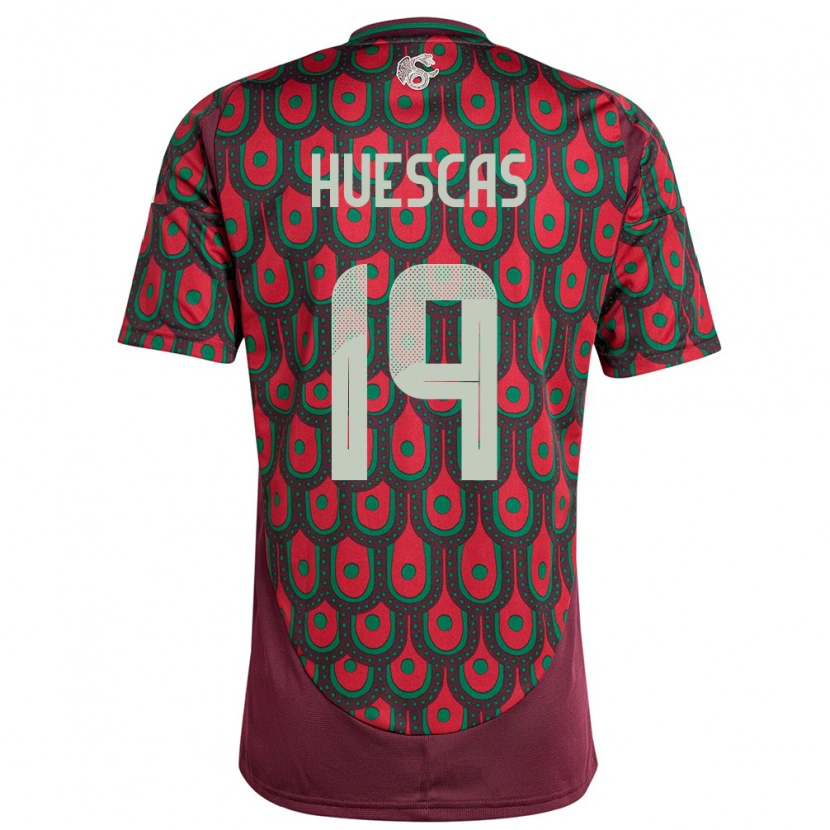 Danxen Kvinnor Mexiko Rodrigo Huescas #19 Rödbrun Hemmatröja Matchtröjor 24-26 Tröjor T-Tröja