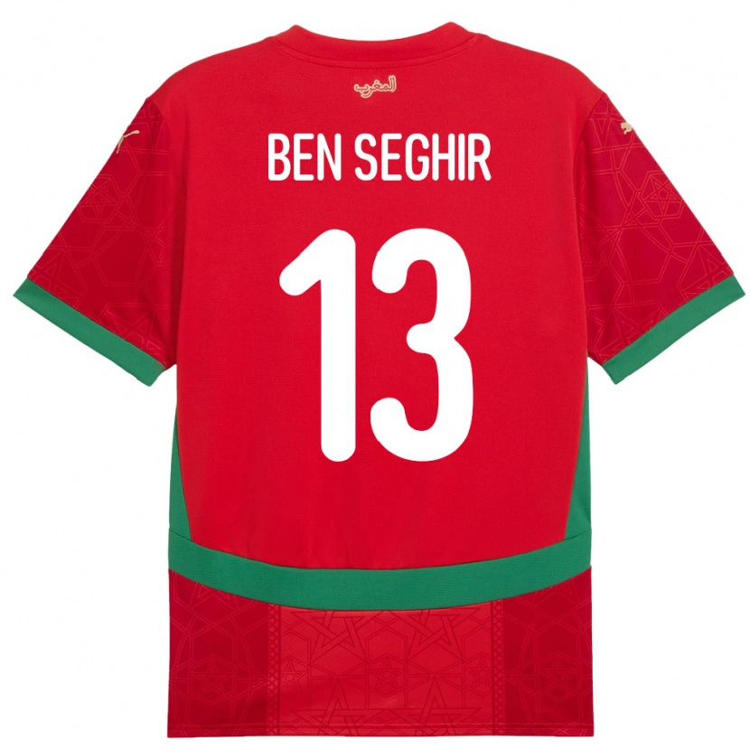 Danxen Kvinnor Marocko Eliesse Ben Seghir #13 Röd Hemmatröja Matchtröjor 24-26 Tröjor T-Tröja