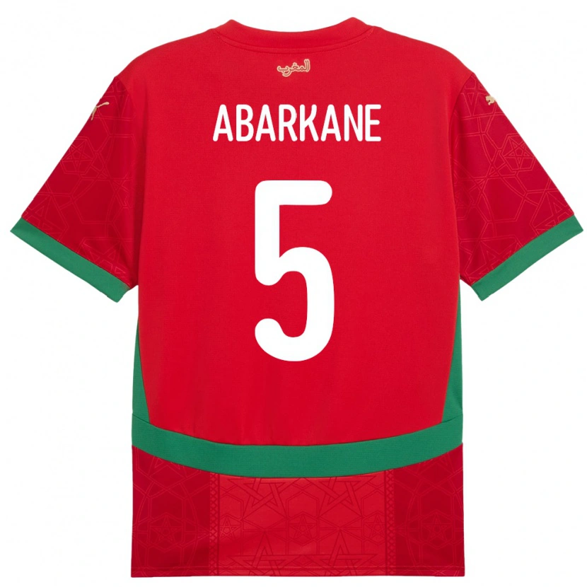 Danxen Kvinnor Marocko Ahmed Abarkane #5 Röd Hemmatröja Matchtröjor 24-26 Tröjor T-Tröja