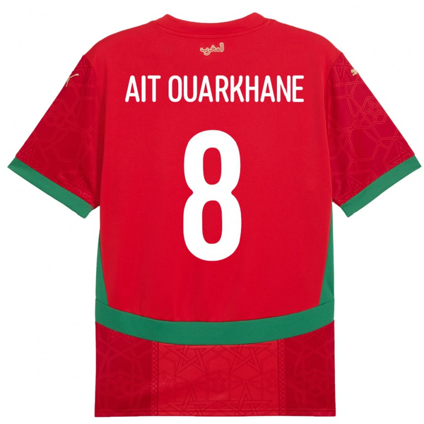 Danxen Kvinnor Marocko Khalid Aït Ouarkhane #8 Röd Hemmatröja Matchtröjor 24-26 Tröjor T-Tröja