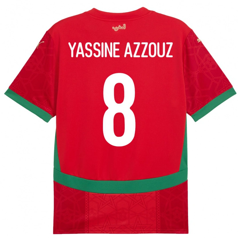 Danxen Kvinnor Marocko Mohamed Yassine Azzouz #8 Röd Hemmatröja Matchtröjor 24-26 Tröjor T-Tröja
