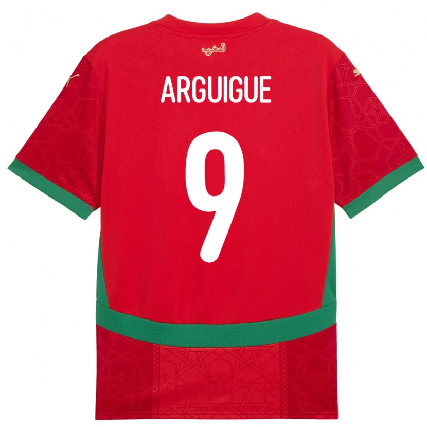 Danxen Kvinnor Marocko Ayman Arguigue #9 Röd Hemmatröja Matchtröjor 24-26 Tröjor T-Tröja