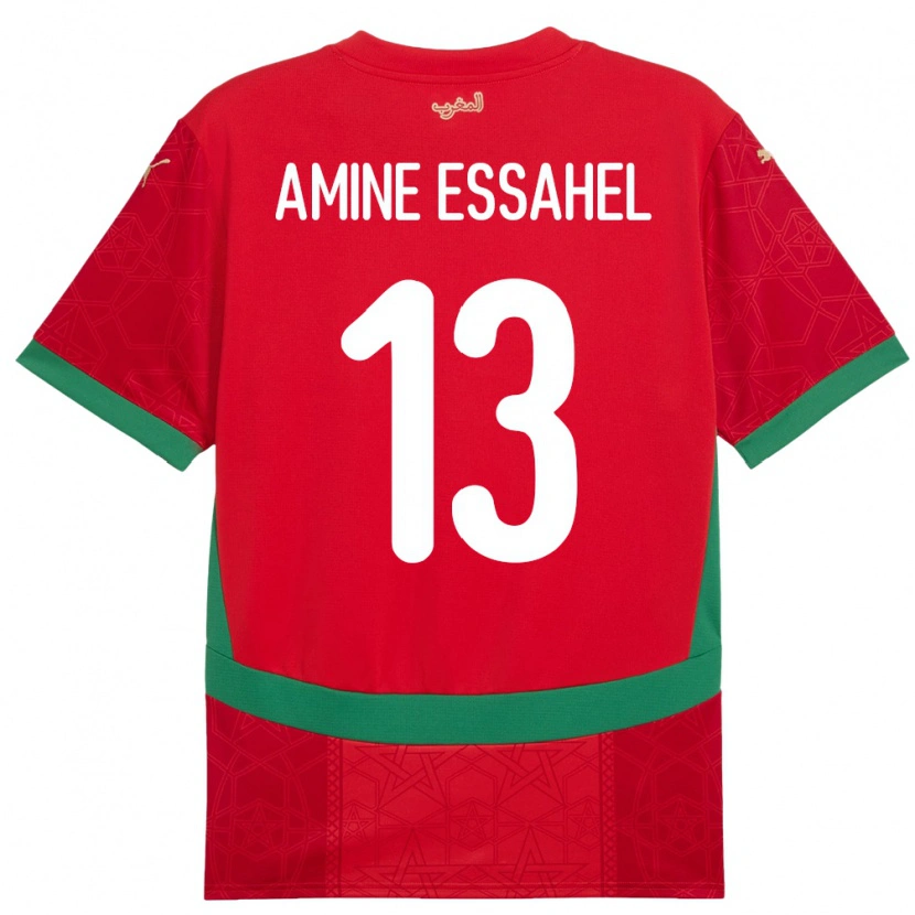 Danxen Kvinnor Marocko Mohamed Amine Essahel #13 Röd Hemmatröja Matchtröjor 24-26 Tröjor T-Tröja