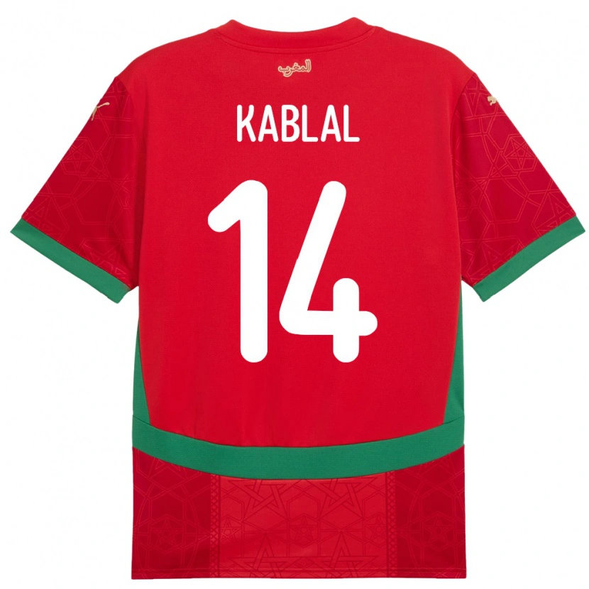 Danxen Kvinnor Marocko Yahya Kablal #14 Röd Hemmatröja Matchtröjor 24-26 Tröjor T-Tröja