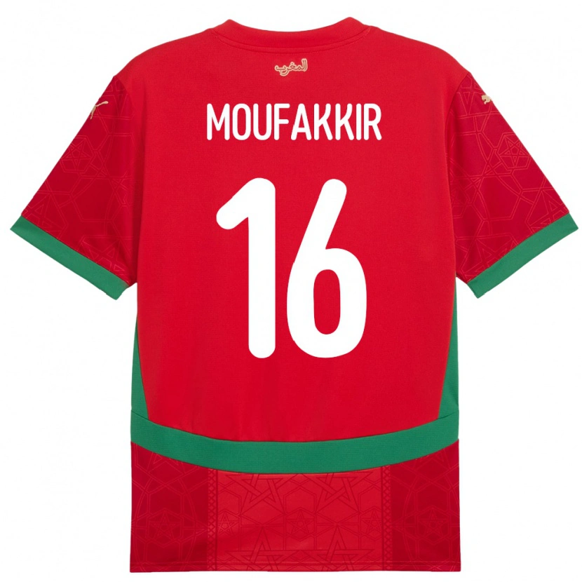 Danxen Kvinnor Marocko Ishak Moufakkir #16 Röd Hemmatröja Matchtröjor 24-26 Tröjor T-Tröja
