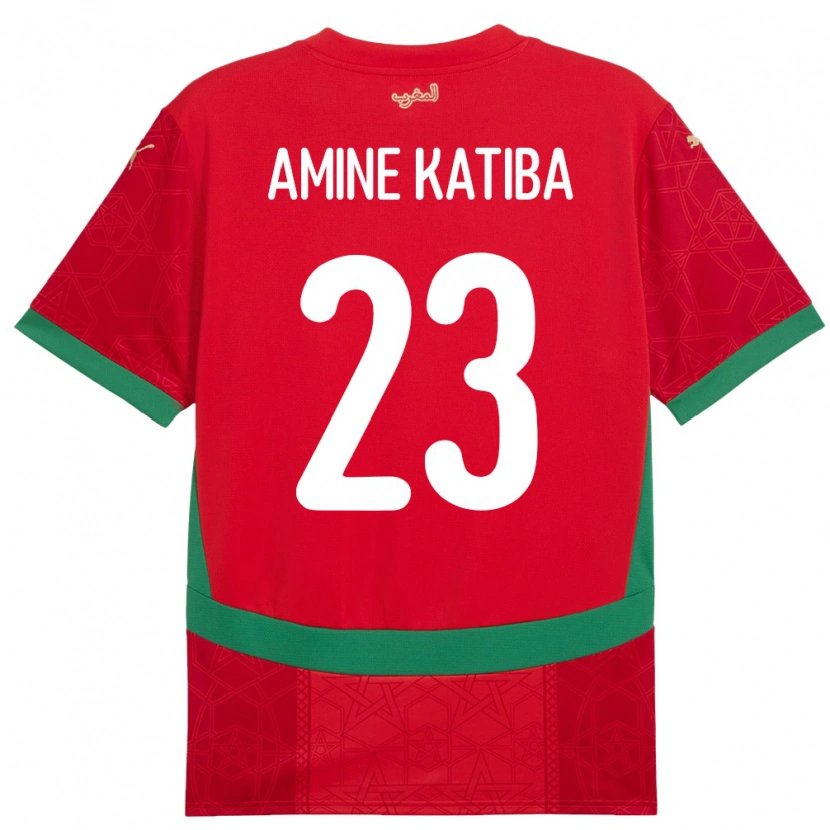 Danxen Kvinnor Marocko Mohamed Amine Katiba #23 Röd Hemmatröja Matchtröjor 24-26 Tröjor T-Tröja
