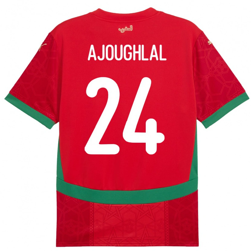 Danxen Kvinnor Marocko Zakaria Ajoughlal #24 Röd Hemmatröja Matchtröjor 24-26 Tröjor T-Tröja