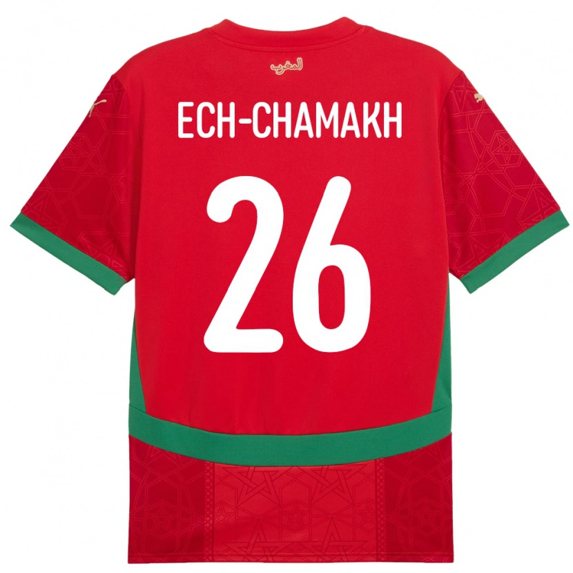Danxen Kvinnor Marocko Jamal Ech-Chamakh #26 Röd Hemmatröja Matchtröjor 24-26 Tröjor T-Tröja