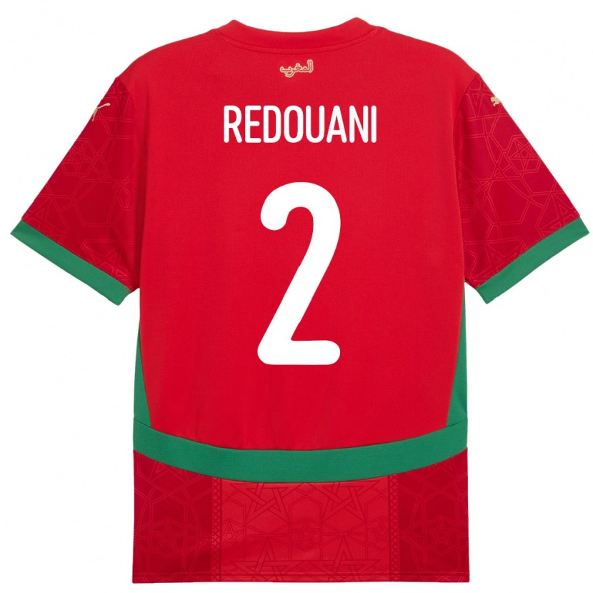 Danxen Kvinnor Marocko Zineb Redouani #2 Röd Hemmatröja Matchtröjor 24-26 Tröjor T-Tröja
