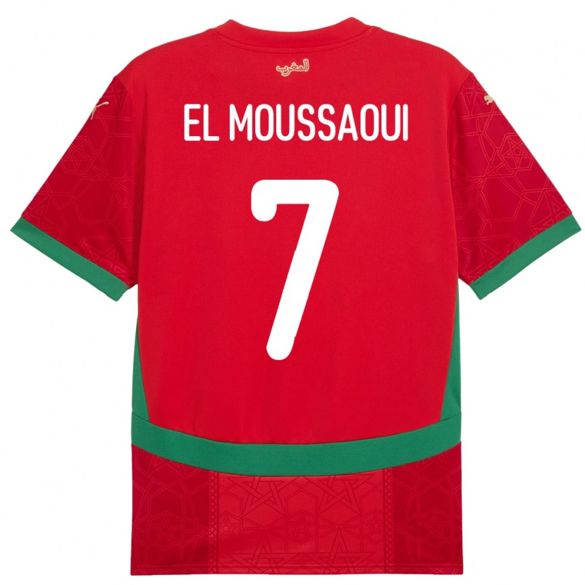Danxen Kvinnor Marocko Hamza El Moussaoui #7 Röd Hemmatröja Matchtröjor 24-26 Tröjor T-Tröja