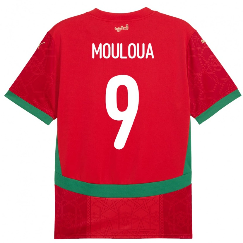 Danxen Kvinnor Marocko Ayoub Mouloua #9 Röd Hemmatröja Matchtröjor 24-26 Tröjor T-Tröja