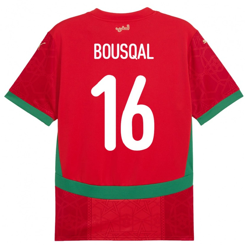 Danxen Kvinnor Marocko Hamza Bousqal #16 Röd Hemmatröja Matchtröjor 24-26 Tröjor T-Tröja