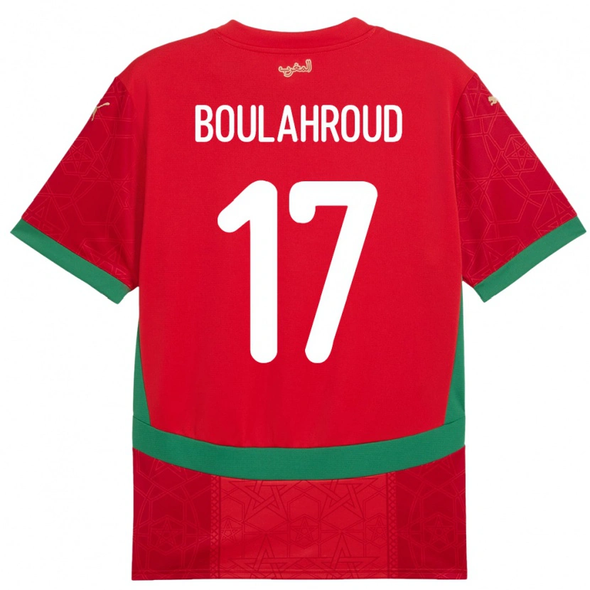 Danxen Kvinnor Marocko Charaf Eddine Boulahroud #17 Röd Hemmatröja Matchtröjor 24-26 Tröjor T-Tröja