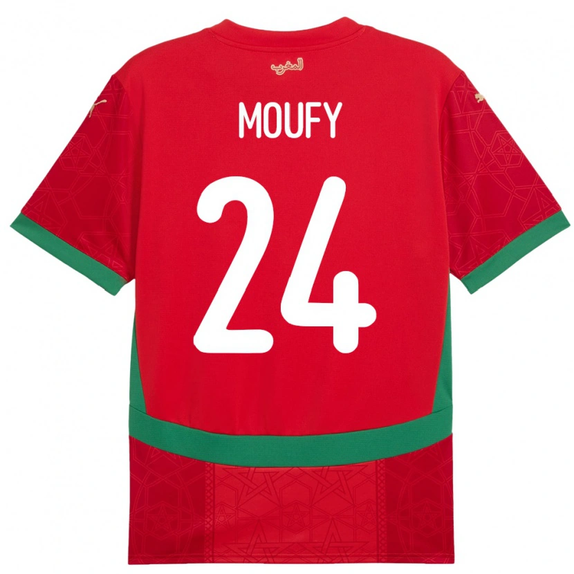 Danxen Kvinnor Marocko Fahd Moufy #24 Röd Hemmatröja Matchtröjor 24-26 Tröjor T-Tröja