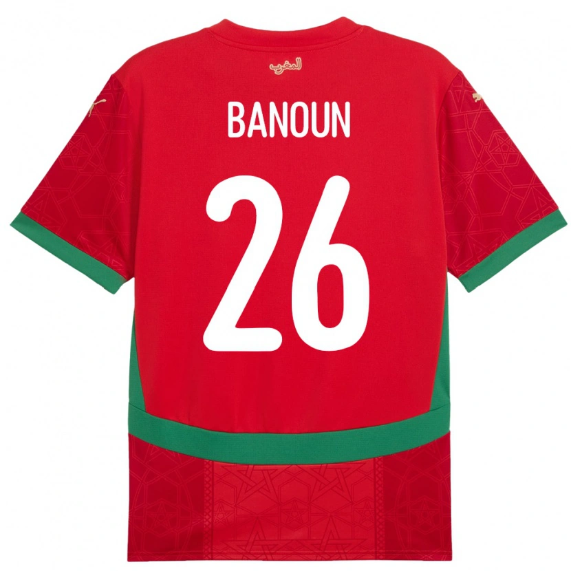 Danxen Kvinnor Marocko Badr Banoun #26 Röd Hemmatröja Matchtröjor 24-26 Tröjor T-Tröja