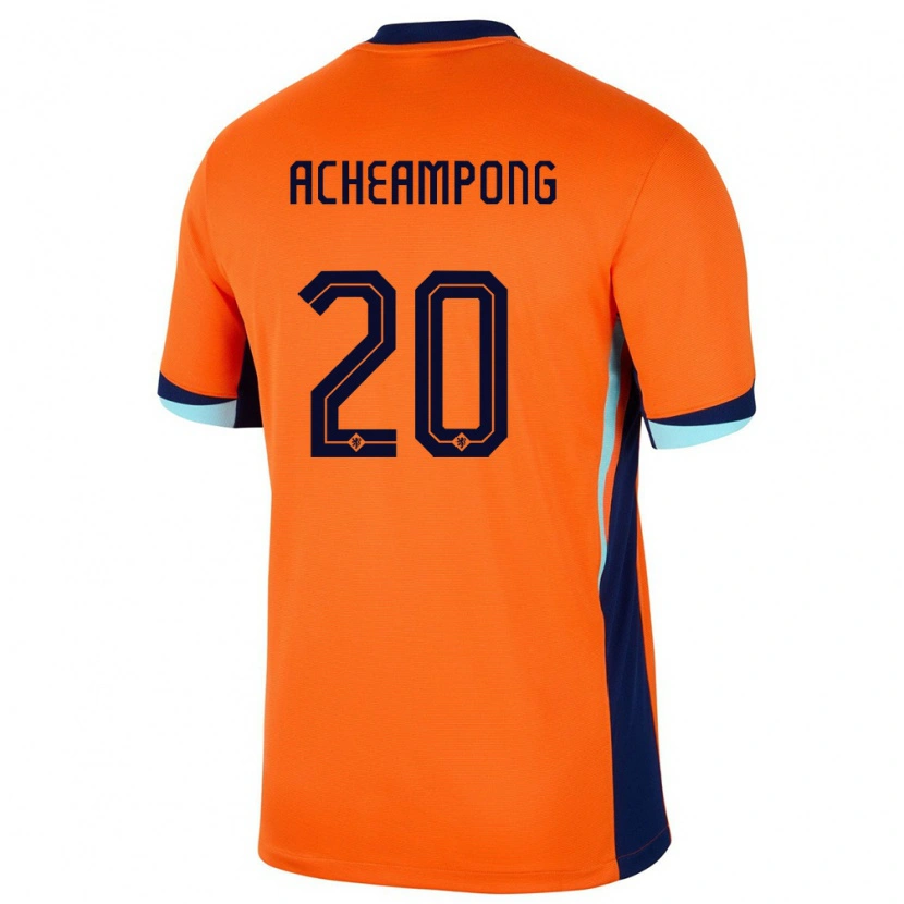 Danxen Kvinnor Nederländerna Levi Acheampong #20 Orange Hemmatröja Matchtröjor 24-26 Tröjor T-Tröja