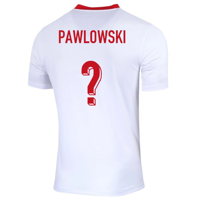Danxen Kvinnor Polen Michal Pawlowski #0 Vit Hemmatröja Matchtröjor 24-26 Tröjor T-Tröja