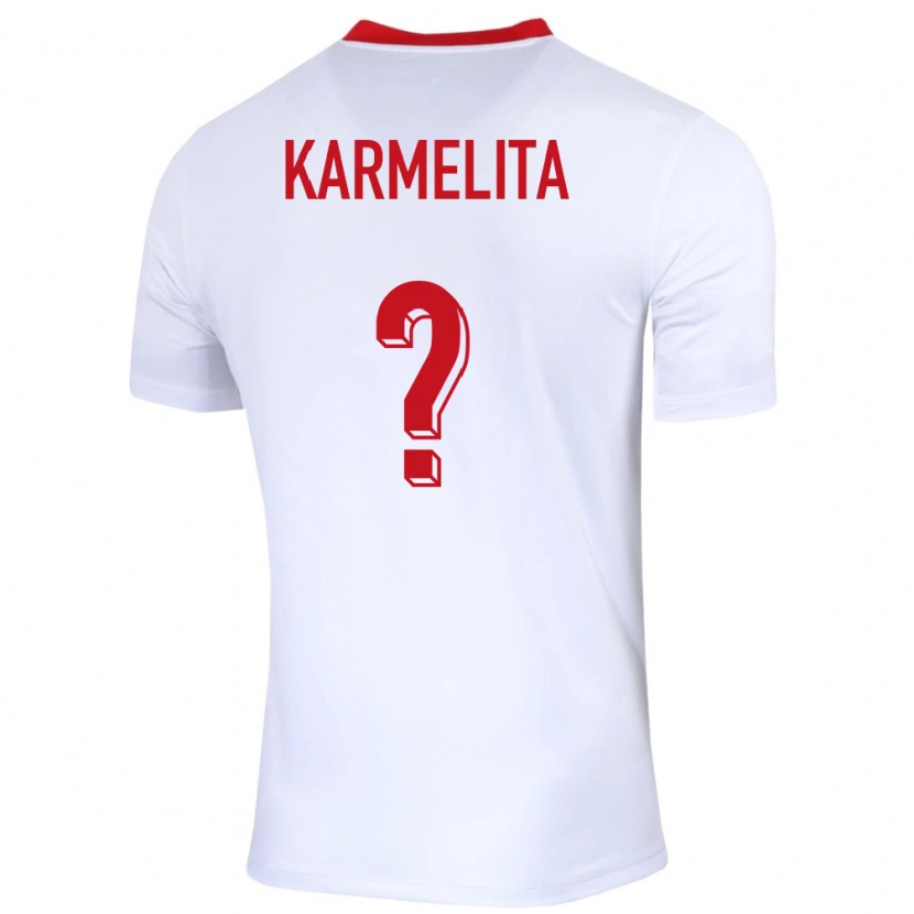 Danxen Kvinnor Polen Filip Karmelita #0 Vit Hemmatröja Matchtröjor 24-26 Tröjor T-Tröja