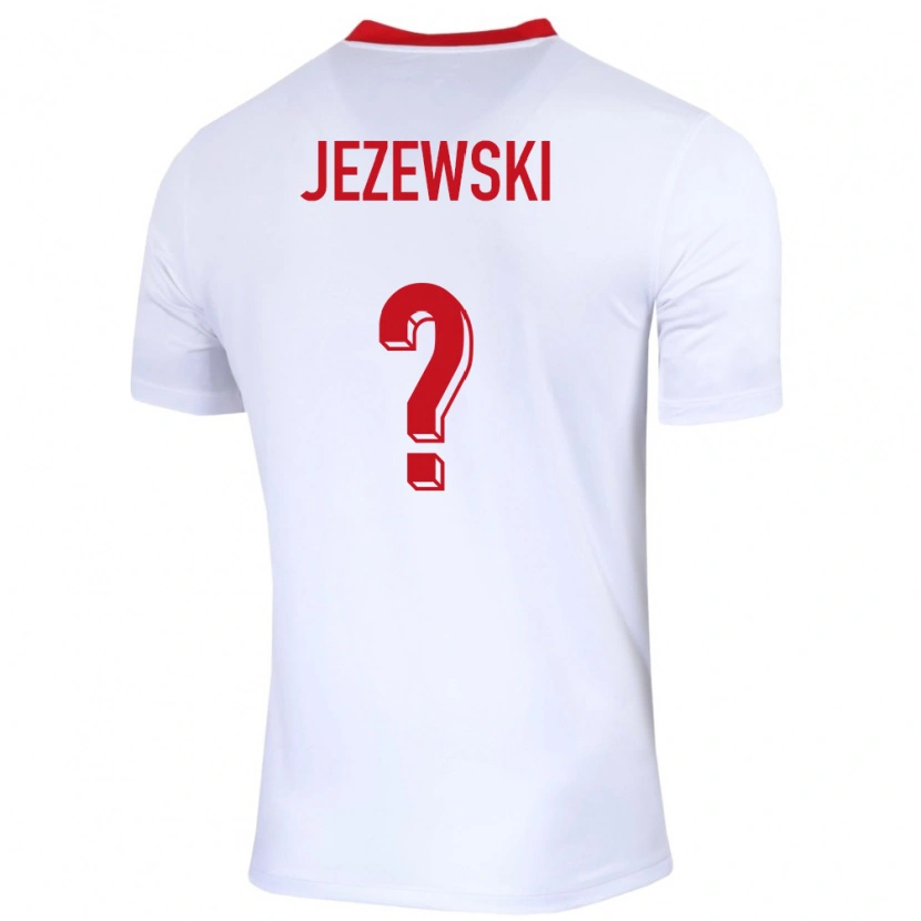 Danxen Kvinnor Polen Ksawery Jezewski #0 Vit Hemmatröja Matchtröjor 24-26 Tröjor T-Tröja