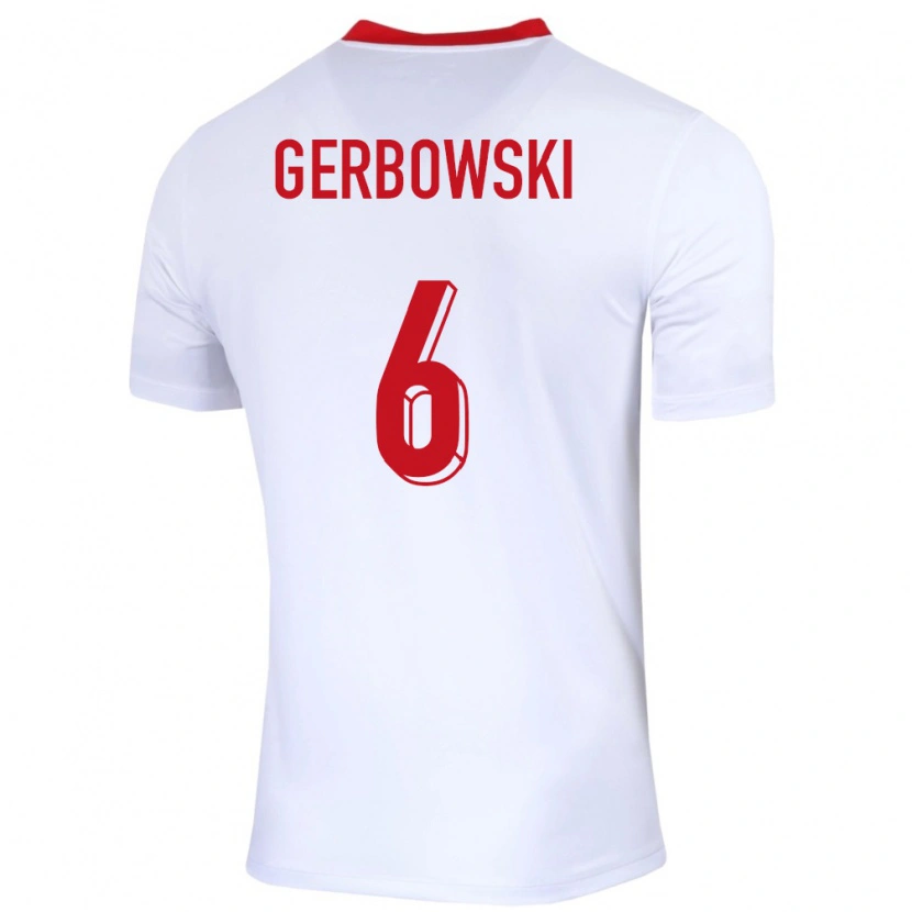 Danxen Kvinnor Polen Fryderyk Gerbowski #6 Vit Hemmatröja Matchtröjor 24-26 Tröjor T-Tröja
