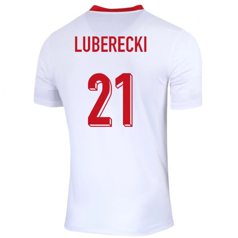 Danxen Kvinnor Polen Filip Luberecki #21 Vit Hemmatröja Matchtröjor 24-26 Tröjor T-Tröja
