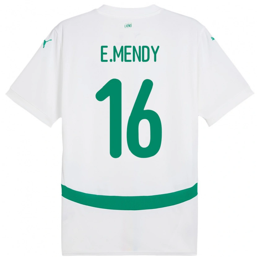 Danxen Kvinnor Senegal Edouard Mendy #16 Vit Hemmatröja Matchtröjor 24-26 Tröjor T-Tröja