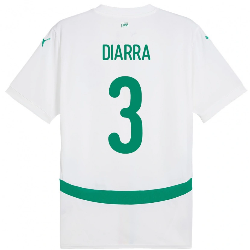 Danxen Kvinnor Senegal Djibril Diarra #3 Vit Hemmatröja Matchtröjor 24-26 Tröjor T-Tröja