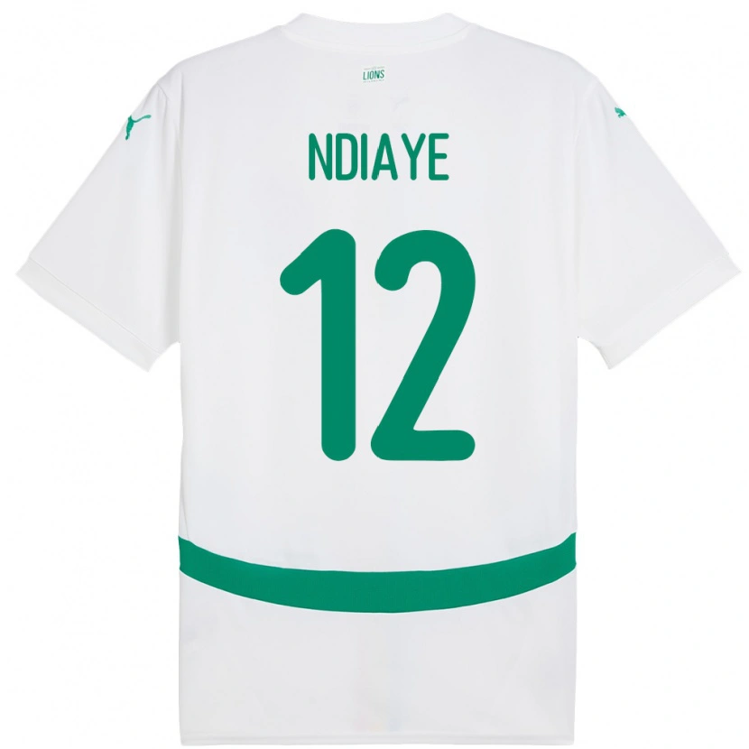 Danxen Kvinnor Senegal Babacar Ndiaye #12 Vit Hemmatröja Matchtröjor 24-26 Tröjor T-Tröja