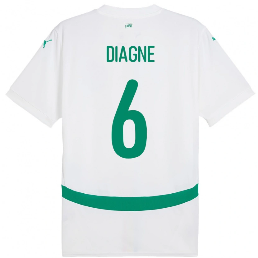 Danxen Kvinnor Senegal Edmee Diagne #6 Vit Hemmatröja Matchtröjor 24-26 Tröjor T-Tröja