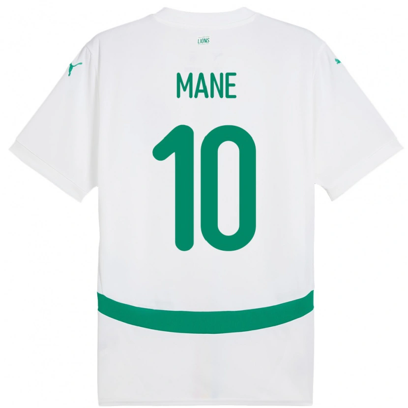 Danxen Kvinnor Senegal Sadio Mane #10 Vit Hemmatröja Matchtröjor 24-26 Tröjor T-Tröja