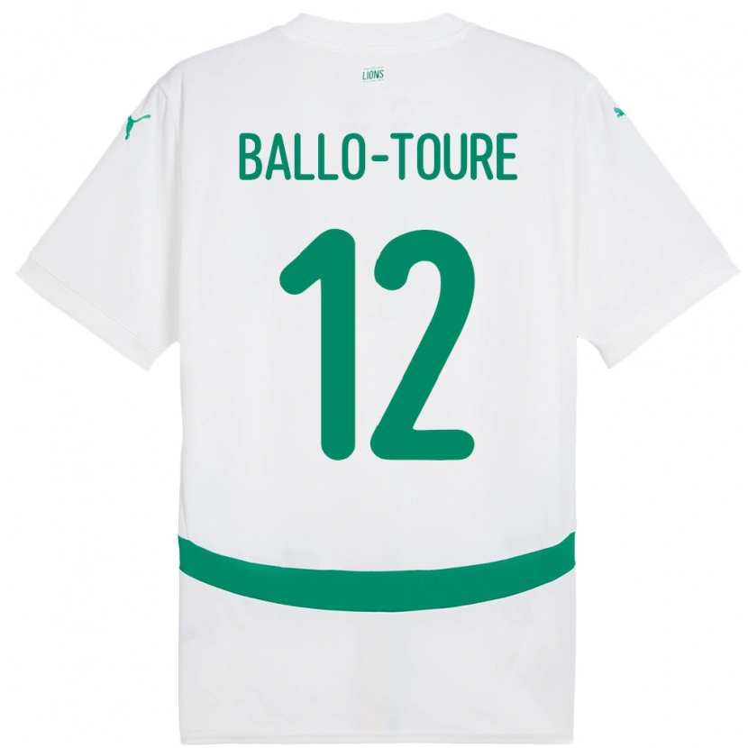 Danxen Kvinnor Senegal Fode Ballo-Toure #12 Vit Hemmatröja Matchtröjor 24-26 Tröjor T-Tröja