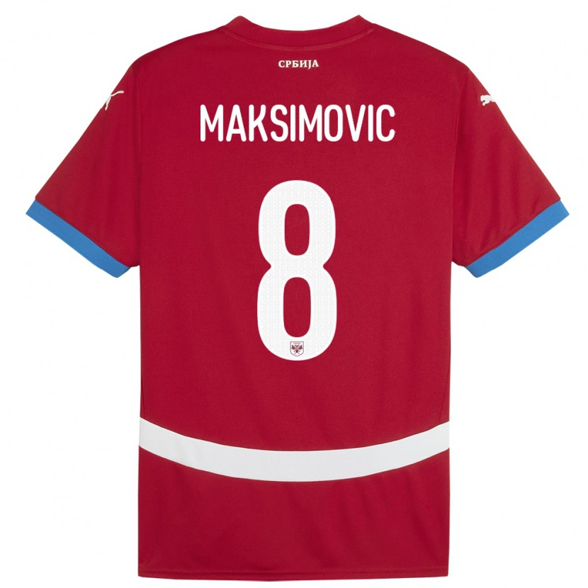 Danxen Kvinnor Serbien Andrija Maksimovic #8 Röd Hemmatröja Matchtröjor 24-26 Tröjor T-Tröja