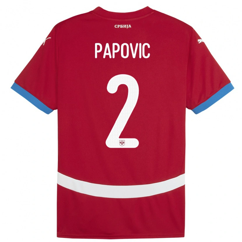 Danxen Kvinnor Serbien Niksa Papovic #2 Röd Hemmatröja Matchtröjor 24-26 Tröjor T-Tröja