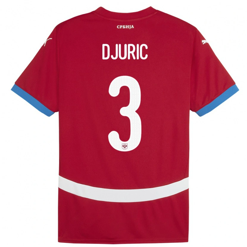 Danxen Kvinnor Serbien David Djuric #3 Röd Hemmatröja Matchtröjor 24-26 Tröjor T-Tröja