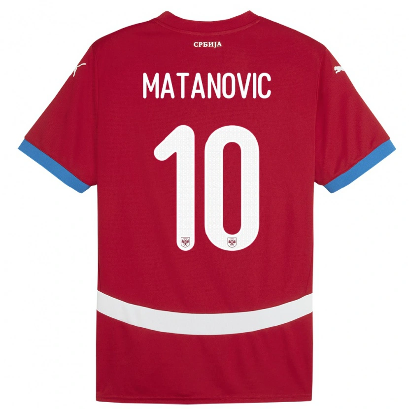 Danxen Kvinnor Serbien Ognjen Matanovic #10 Röd Hemmatröja Matchtröjor 24-26 Tröjor T-Tröja