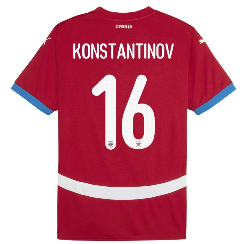 Danxen Kvinnor Serbien Lazar Konstantinov #16 Röd Hemmatröja Matchtröjor 24-26 Tröjor T-Tröja