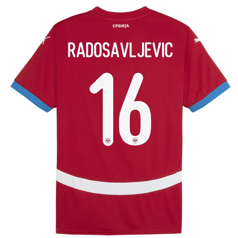 Danxen Kvinnor Serbien Lazar Radosavljevic #16 Röd Hemmatröja Matchtröjor 24-26 Tröjor T-Tröja