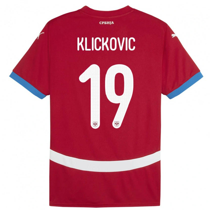 Danxen Kvinnor Serbien Maksim Klickovic #19 Röd Hemmatröja Matchtröjor 24-26 Tröjor T-Tröja