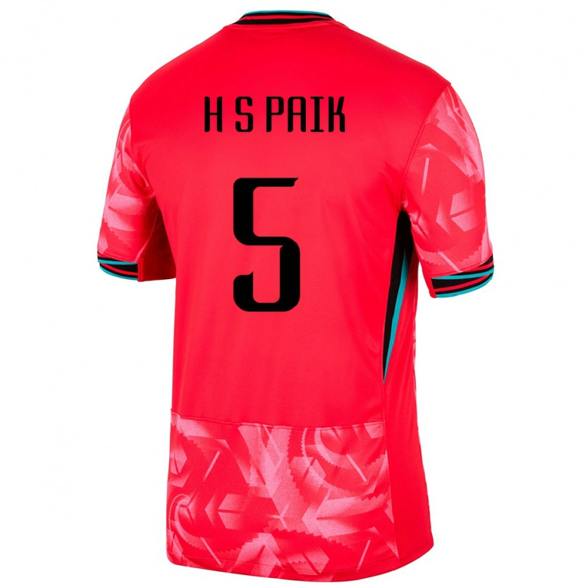 Danxen Kvinnor Sydkorea Seung-Ho Paik #5 Röd Hemmatröja Matchtröjor 24-26 Tröjor T-Tröja