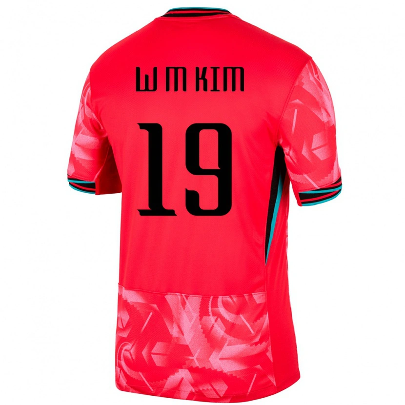 Danxen Kvinnor Sydkorea Min-Woo Kim #19 Röd Hemmatröja Matchtröjor 24-26 Tröjor T-Tröja