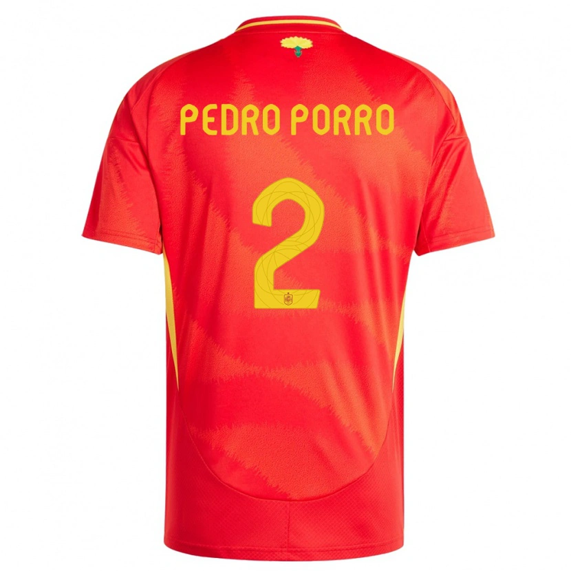 Danxen Kvinnor Spanien Pedro Porro #2 Röd Hemmatröja Matchtröjor 24-26 Tröjor T-Tröja