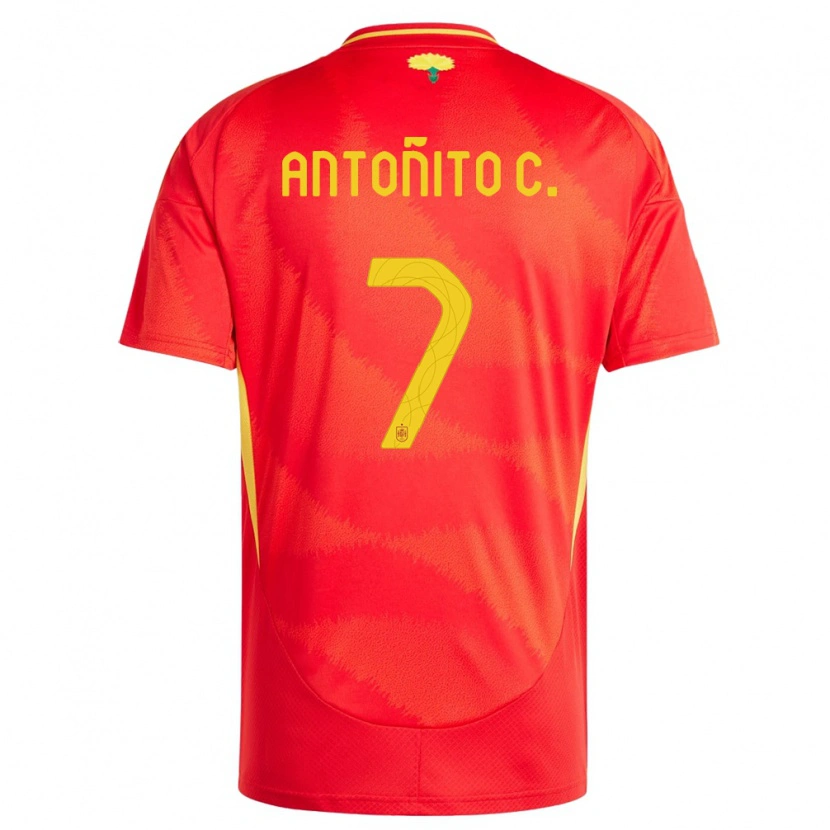 Danxen Kvinnor Spanien Antoñito Cordero #7 Röd Hemmatröja Matchtröjor 24-26 Tröjor T-Tröja
