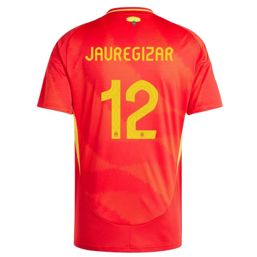 Danxen Kvinnor Spanien Mikel Jauregizar #12 Röd Hemmatröja Matchtröjor 24-26 Tröjor T-Tröja