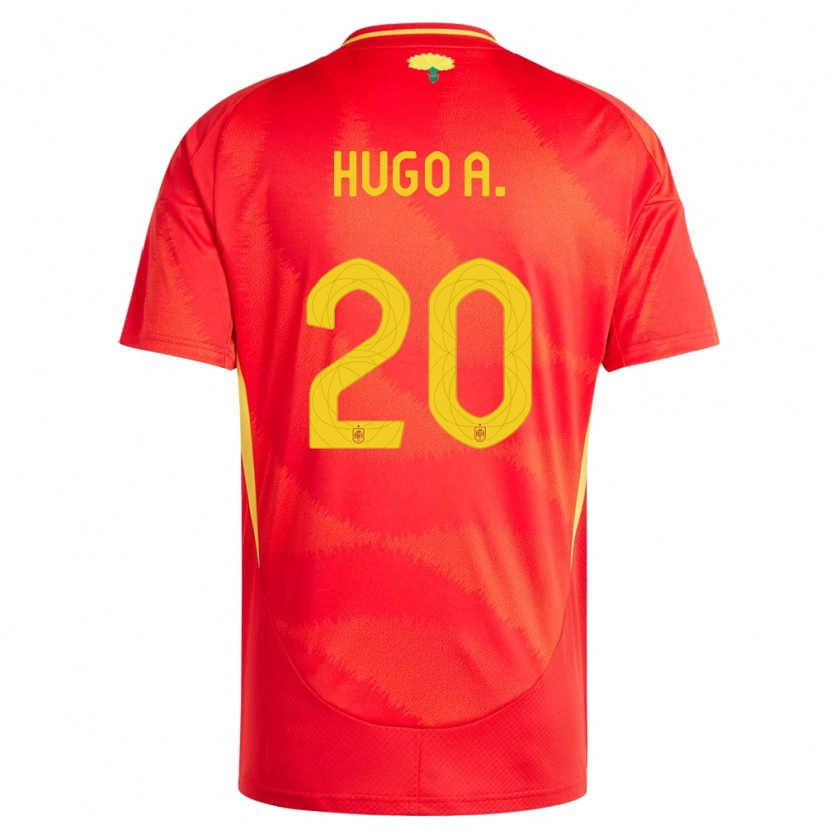 Danxen Kvinnor Spanien Hugo Álvarez #20 Röd Hemmatröja Matchtröjor 24-26 Tröjor T-Tröja