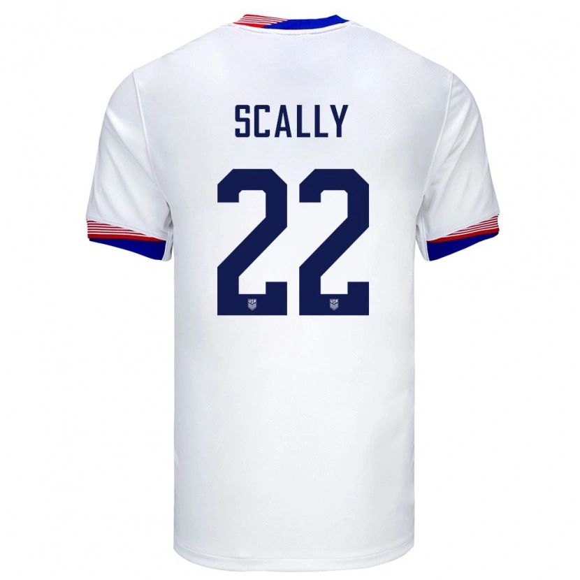 Danxen Kvinnor Usa Joe Scally #22 Vit Hemmatröja Matchtröjor 24-26 Tröjor T-Tröja