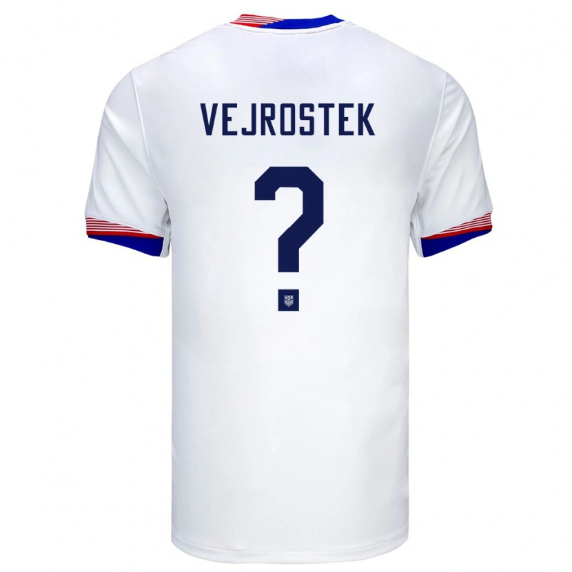 Danxen Kvinnor Usa Liam Vejrostek #0 Vit Hemmatröja Matchtröjor 24-26 Tröjor T-Tröja