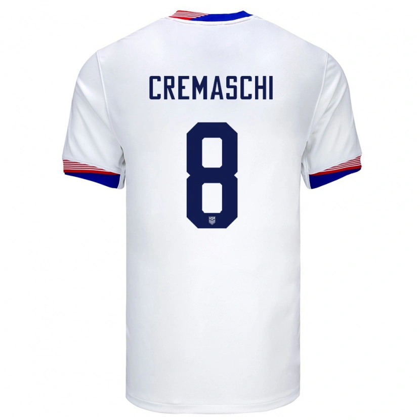 Danxen Kvinnor Usa Benja Cremaschi #8 Vit Hemmatröja Matchtröjor 24-26 Tröjor T-Tröja